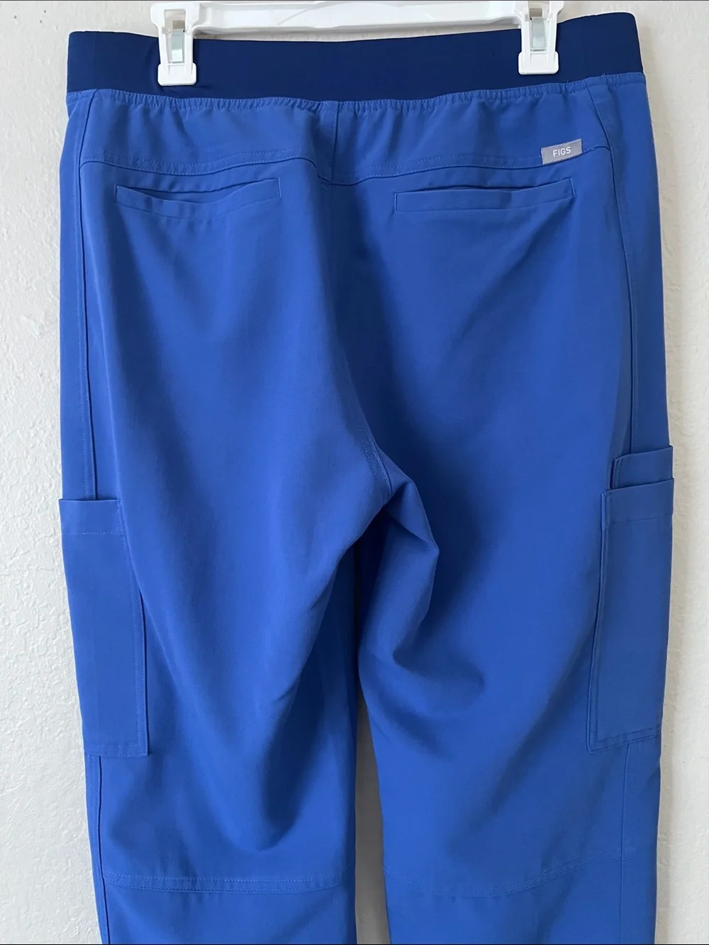 EUC FIGS Axim Cargo Scrub Pants Drawcord Waist Blue PO#1660 Size L